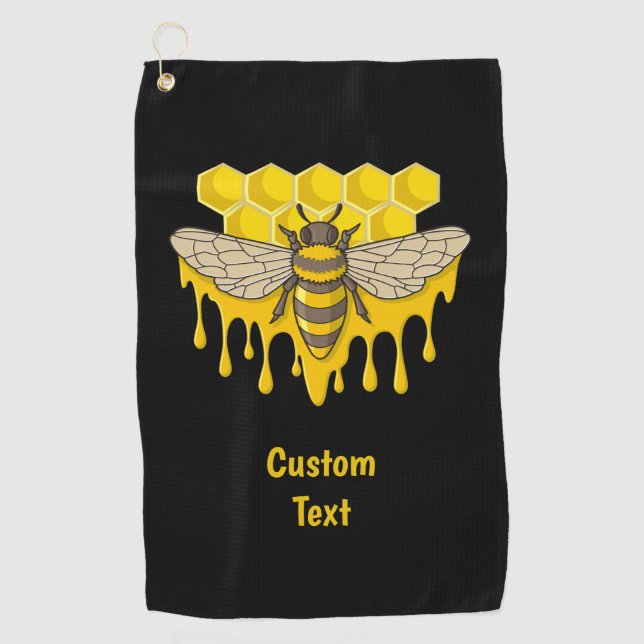 Bee Hive Honey Golf Towel (Front)