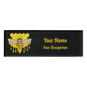 Bee Hive Honey Name Tag