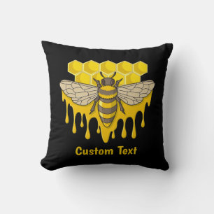 Bee Hive Honey Throw Pillow