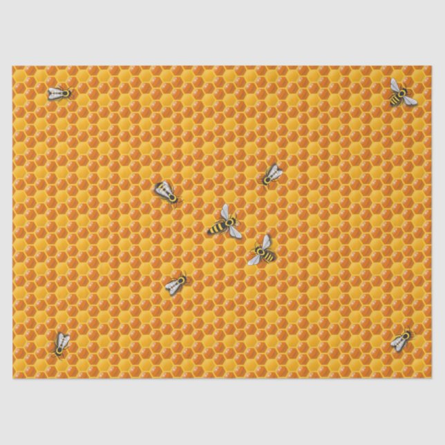 Bee Hive Honeycomb Template Tissue Paper (Front)