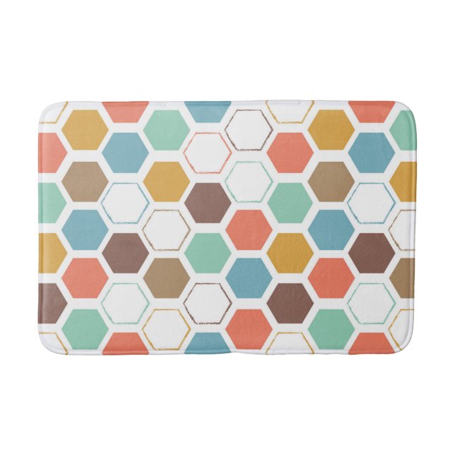 Bee Hive Module Pattern Bath Mat (Front)