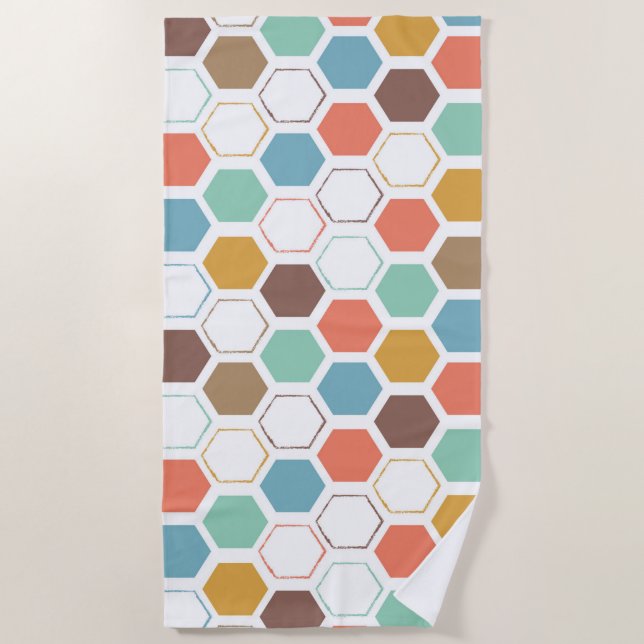 Bee Hive Module Pattern Beach Towel (Front)