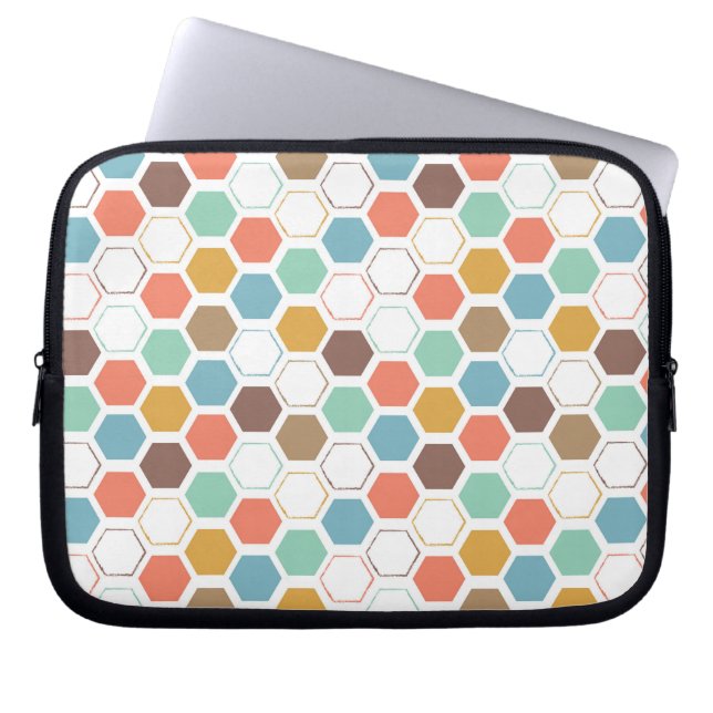 Bee Hive Module Pattern Laptop Sleeve (Front)