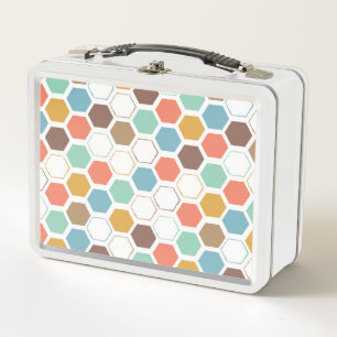 Bee Hive Module Pattern Metal Lunch Box