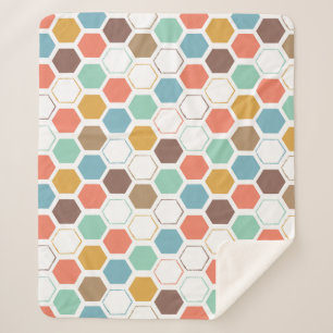 Bee Hive Module Pattern Sherpa Blanket