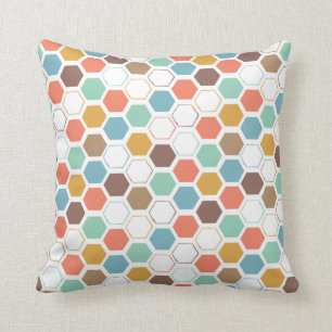 Bee Hive Module Pattern Throw Pillow