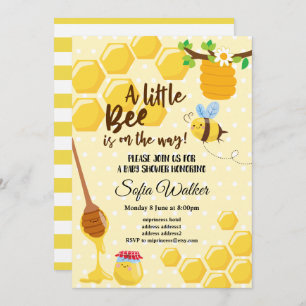 bee, honey bee, honey comb , baby shower invitation