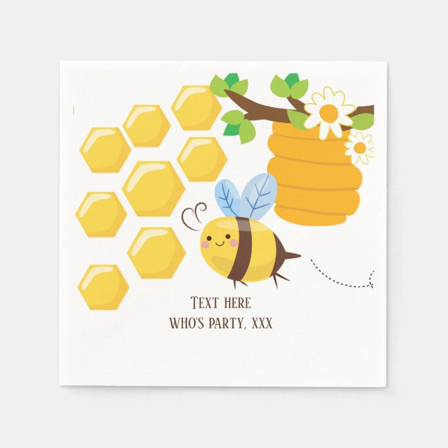 bee, honey bee, honey comb , Bumble bee Napkin (Front)