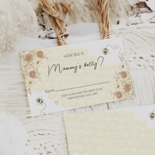 Bee Honey Boho Wildflower How Big Is Mommy's Belly Enclosure Card