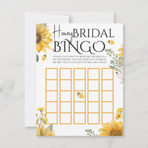 Bee Honey Bridal Shower Bingo Game Card