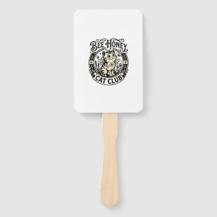 Bee Honey Cat Funny Cat Graphic - Bee Honey Cat Cl Hand Fan