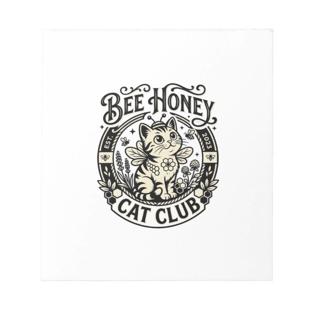 Bee Honey Cat Funny Cat Graphic - Bee Honey Cat Cl Notepad (Front)