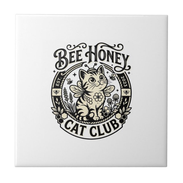 Bee Honey Cat Funny Cat Graphic - Bee Honey Cat Cl Tile (Front)