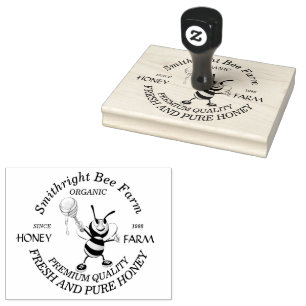 Bee Honey Farmer Personalized Rubber Stamp
