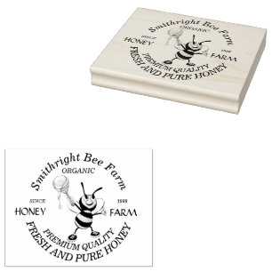 Bee Honey Farmer Personalized Rubber Stamp