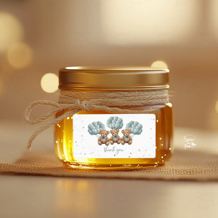 Bee Honey Jar Label Teddy bear
