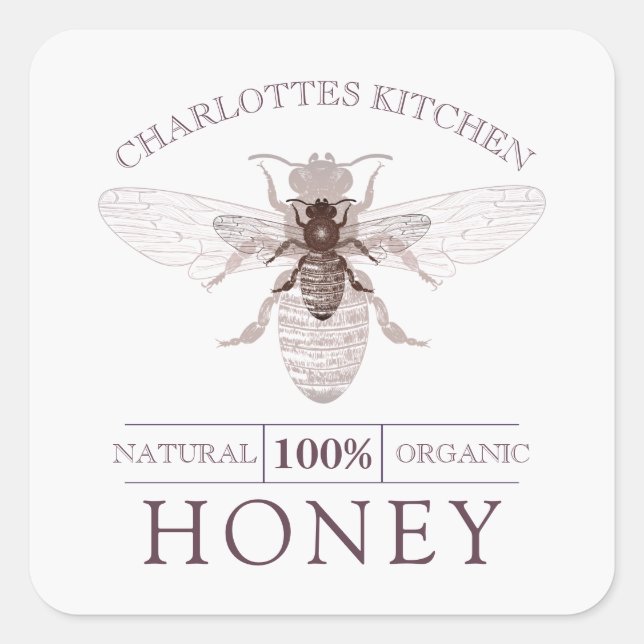 Bee Honey Jar Labels (Front)