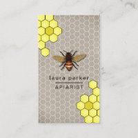 Bee Honey Seller Apiarist Rustic Brown Hexagon