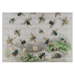 Bee Honey Worker Queen Bees Antique  Cutting Board