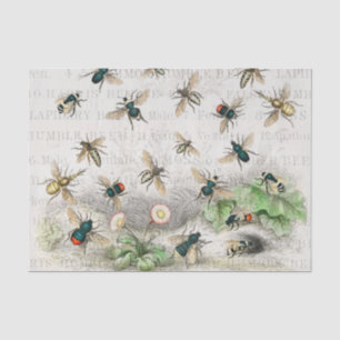Bee Honey Worker Queen Bees Antique  Tissue Paper