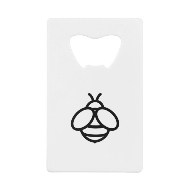 bee honeybee bumblebee Cute insect Credit Card Bottle Opener (Front)