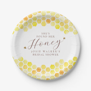 Bee Honeycomb Bridal Shower Paper Plate