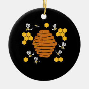 Bee Honeycomb Ceramic Ornament