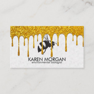 Bee Honeycomb Honey Drip Business Card