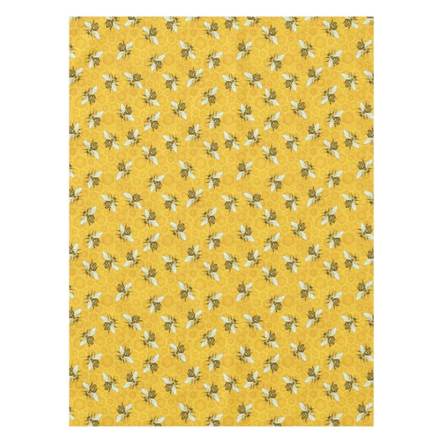 Bee Honeycomb Honeybee Beehive Pattern Party Tablecloth (Front)