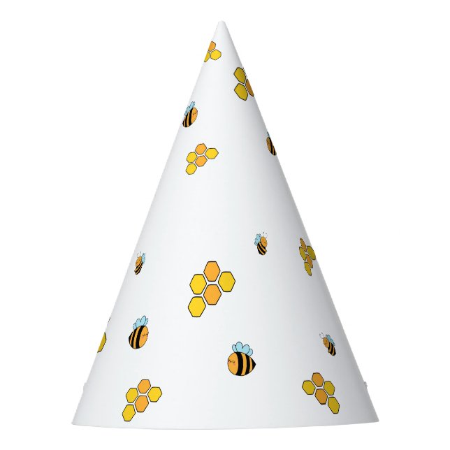 Bee Honeycomb Patterned Party Hat (Front)