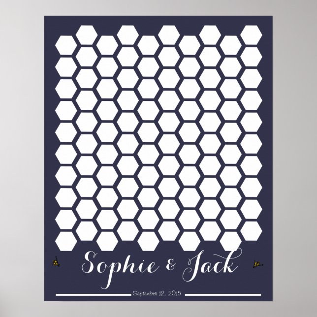 bee honeycomb signature wedding guest book (Front)