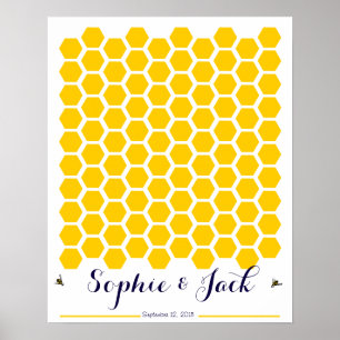 bee honeycomb signature wedding guest book