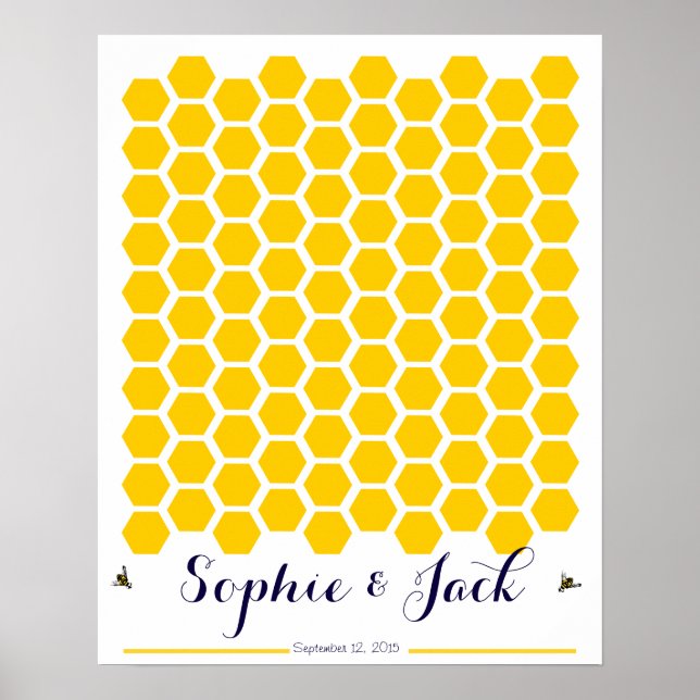 bee honeycomb signature wedding guest book (Front)