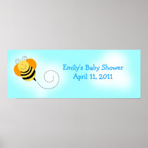 Bee Hop Bumble Bee Customizable Birthday Banner Poster