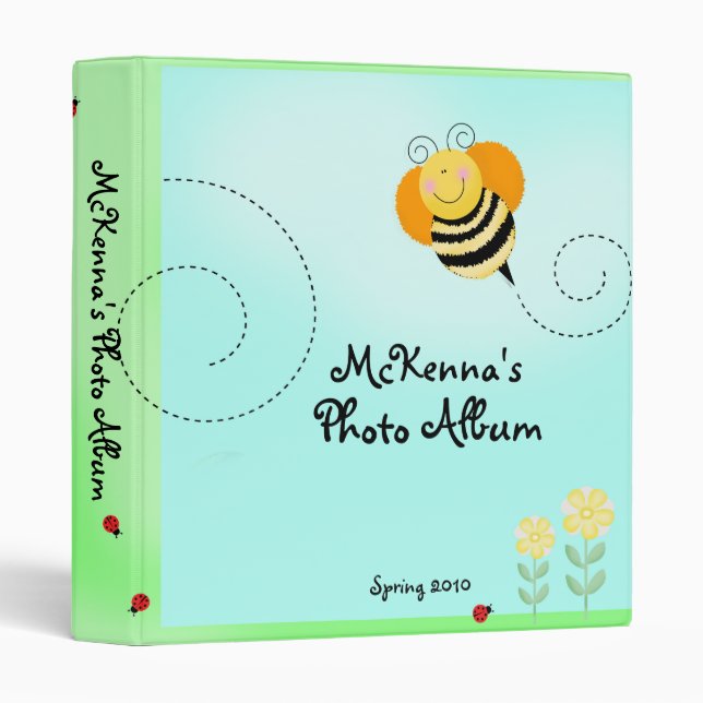 Bee Hop Bumble Bee Spring Baby Photo Album Binder (Front/Spine)