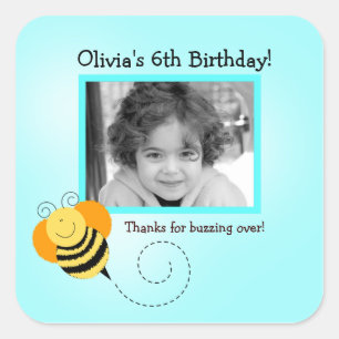 BEE HOP Photo SQUARE Favour Sticker