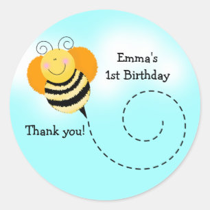 BEE HOP ROUND Bumblebee Favour Stickers