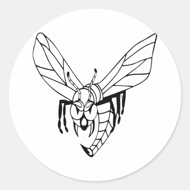 Bee Hornet Wasp Classic Round Sticker (Front)