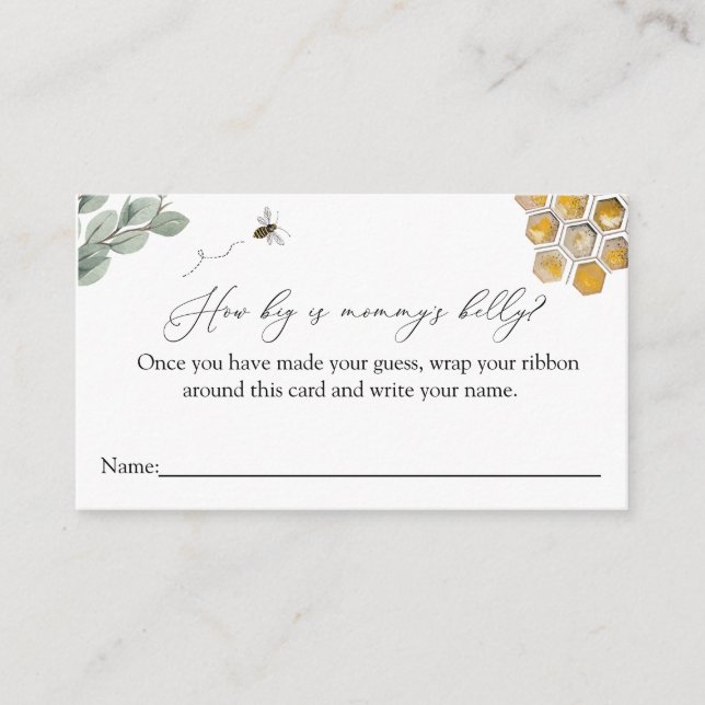 Bee How big is mommy's belly game card (Front)