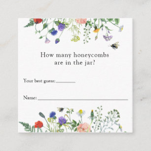 Bee How Many Honeycombs Baby Shower Game card