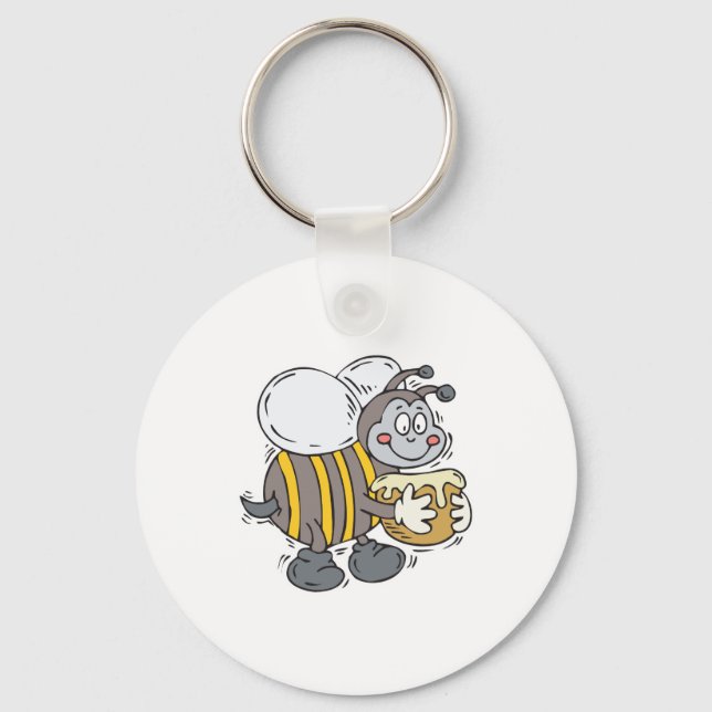 bee hugging honey keychain (Front)