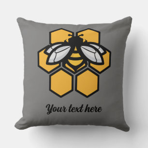 bee in a hive throw pillow