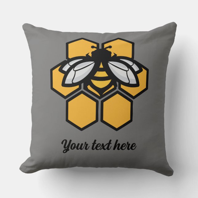 bee in a hive throw pillow (Front)