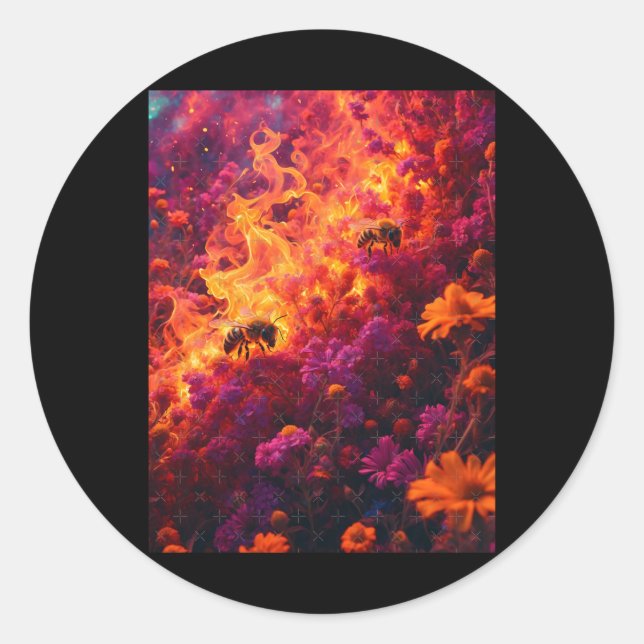 Bee In A Magical Flow Sticker  (Front)