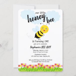Bee in Tulip Garden Invitation