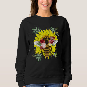 Bee Insect Botanical Garden Flower Floral Sunflowe Sweatshirt