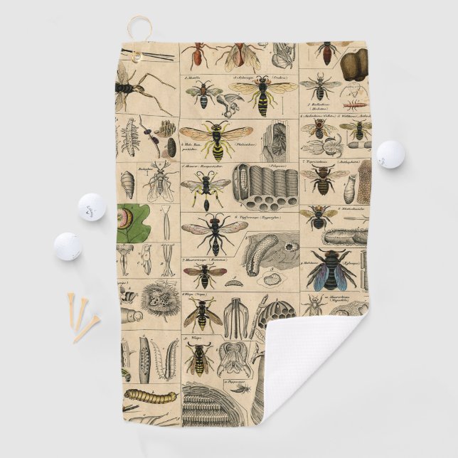 Bee Insect Bug Wasp Natural History Bees Golf Towel (InSitu)