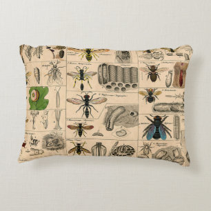 Bee Insect Bug Wasp Natural Nature Bees Painting Accent Pillow