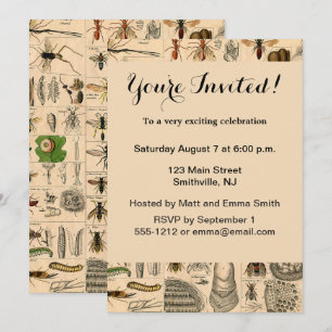 Bee Insect Bug Wasp Natural Nature Bees Painting Invitation