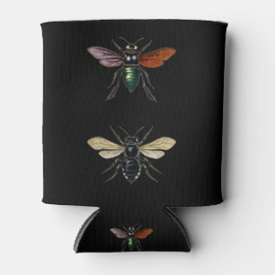 BEE INSECTS VINTAGE ILLUSTRATIOn Can Cooler